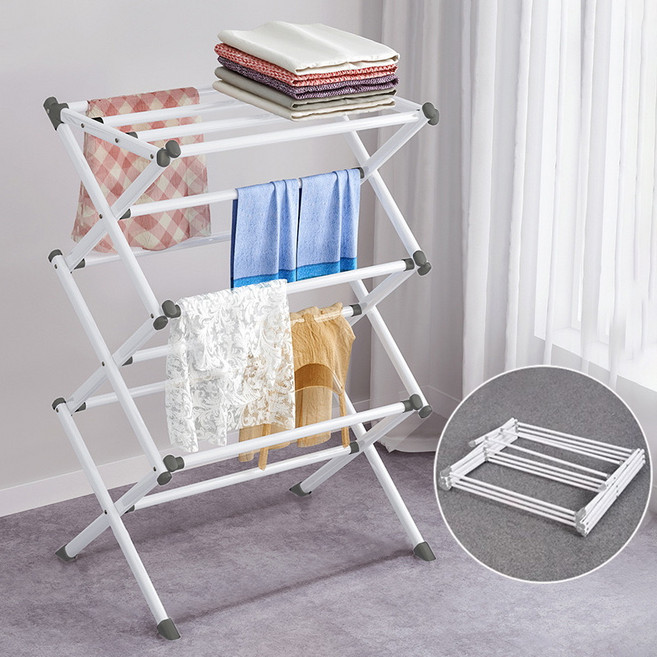 Qicco 빨래 건조대 튼튼한 베란다빨래건조대, 화이트