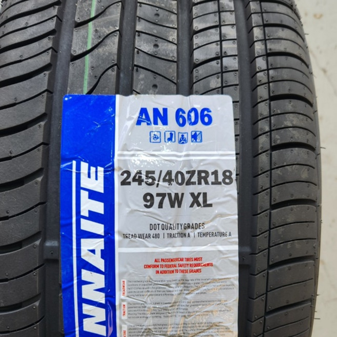 안나이트 신품타이어 245/40R18 아우디A4 A5 A6 벤츠C클래스 E클래스 2454018 일산 김포 파주, 장착 미포함, 1개