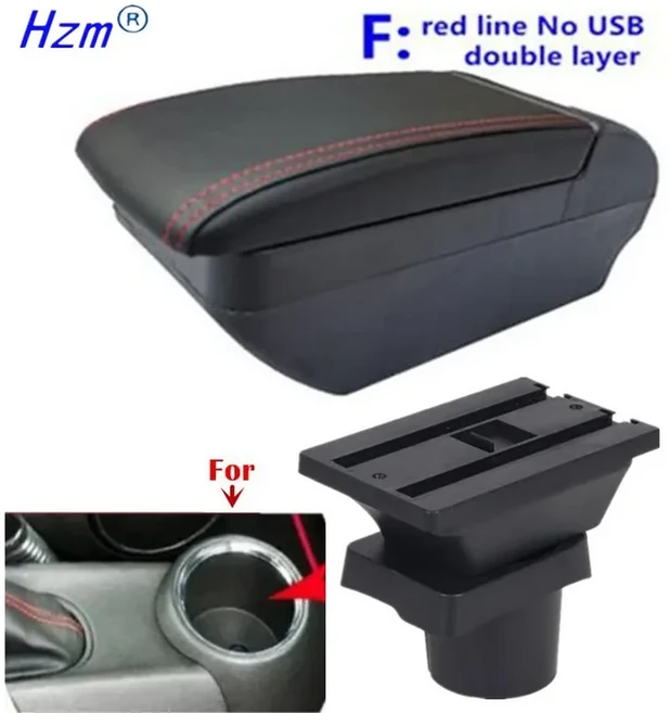 미니 쿠퍼 자동차 팔걸이 상자 R50 R52 R53 R56 R57 R58 F55 F56 F57 Countryman R60 F60 중앙 보관함 개조, B1 Black red 3 USB