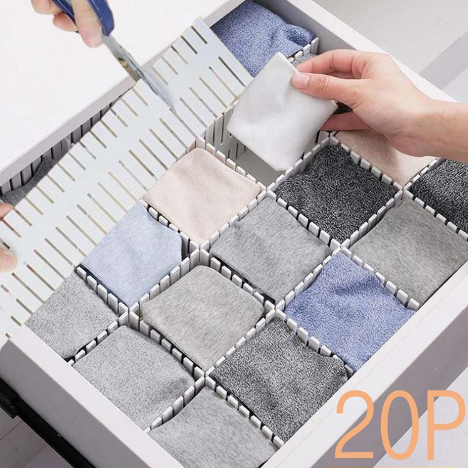 레오큐 잘라쓰는 서랍 정리 수납 칸막이 파티션, 20개, 오프화이트