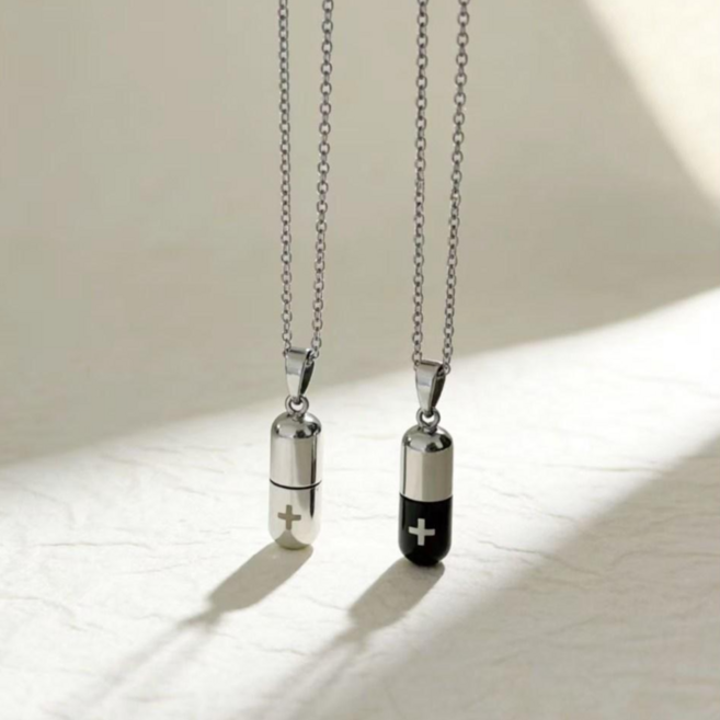 알약 캡슐 목걸이 응급 대비 휴대용 심근경색