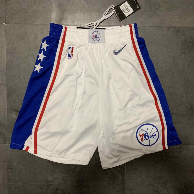 NBA 필라델피아 세븐티식서스 화이트 농구 팬츠 반바지