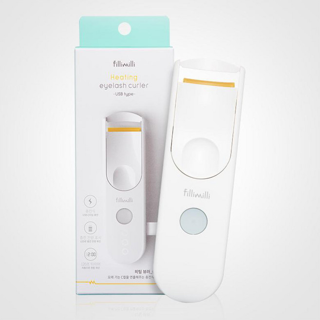 필리밀리 히팅뷰러 눈썹 고대기 충전 타입 단품, 1개, 화이트