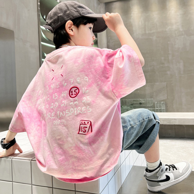 삐삐네옷가게 남아 주니어 물든감성 나염 티셔츠 2color