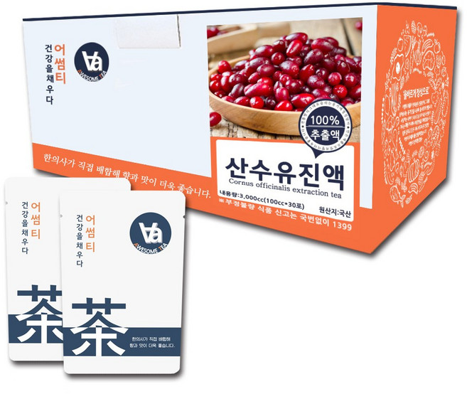 어썸티 산수유 진액, 30개, 100ml