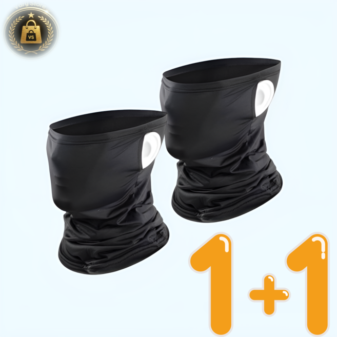 바리스포츠 자외선차단 귀걸이형마스크, 블랙+블랙, 1개