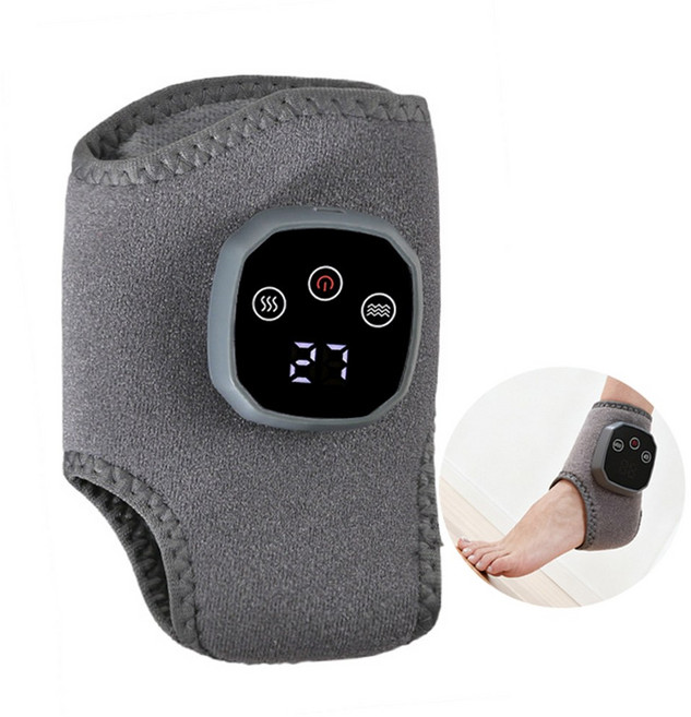 온찜질 마사지 발바닥 발목 발등 보호대 무선 진동 온열 마사지기, 그레이