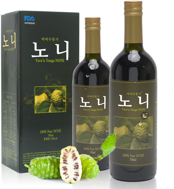 바바우통가 자연숙성 노니 무농약 화학무첨가 자연산 노니 원액 100%, 750ml, 2개