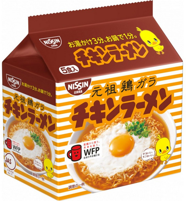 닛신 식품 치킨 라면 5식 팩(85g×5식)×6개(가방면 인스턴트), 85g, 6개