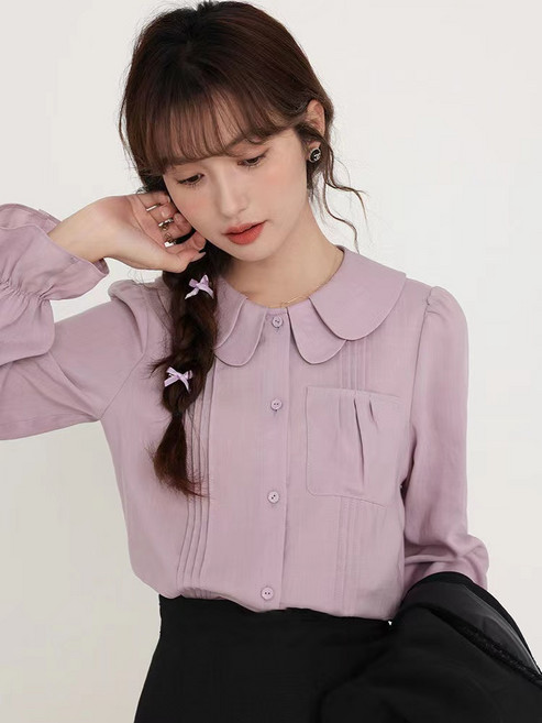 바이올렛의 슈가 가을 패션 무드 셔츠 여성 긴팔 셔츠