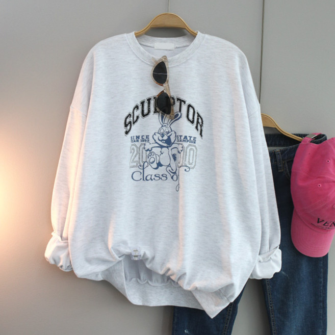 달콩 여성 빅사이즈 봄신상 클래스래빗오버핏맨투맨