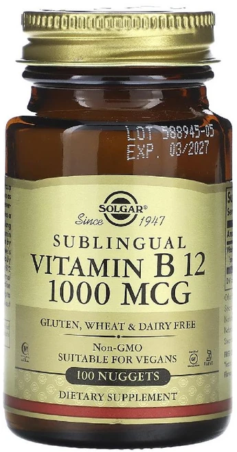 솔가 비타민 B12 시아노코발라민 1000mcg 100정, 1개 - 쿠팡