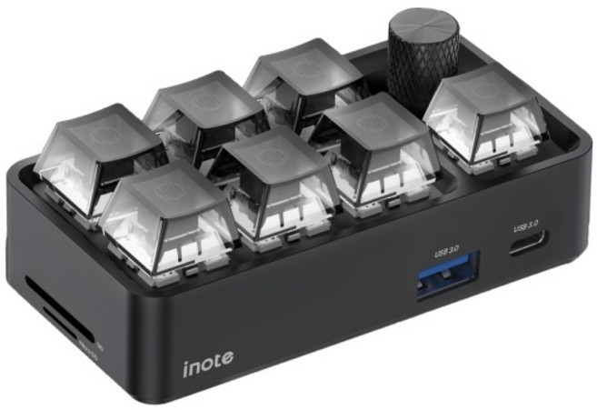 (퓨전에프앤씨) 아이노트 CH75K 커스텀 매크로 키보드 다이얼 (USB허브/6포트/멀티허브) ▶ (무전원/C타입) ◀, 1개