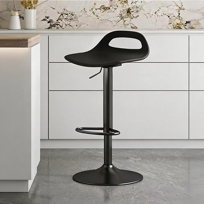바 걸상 360도 회전 승강이 가능한 하이 스툴 바 의자 계산대 바 걸상 가정용 하이 스툴, 1개, 검은색