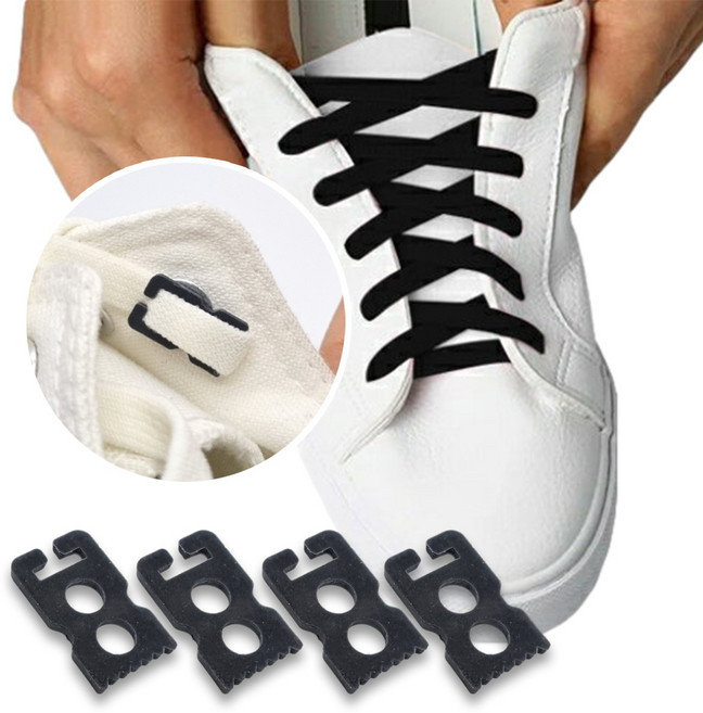 RENOVIE 신발끈 클립 오리지널(4개입) 버클 정리 고정 클립 매듭없는 운동화끈 고무줄끈