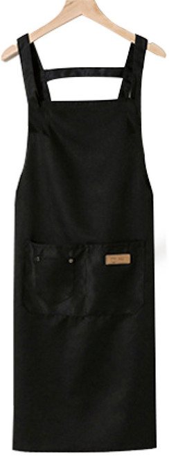 오가닉올 빅사이즈 H형 생활방수 앞치마 기본앞치마 무지앞치마 카페 레스토랑 예쁜 자수 로고인쇄, H형 빅사이즈 생활방수 앞치마 (블랙), 1개