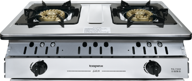 topax TG-7308 直噴式大火瓦斯爐 嵌入式設計 天然氣專用 一級節能 不鏽鋼機體 雙爐頭, 天然氣, TG-7308 天然氣