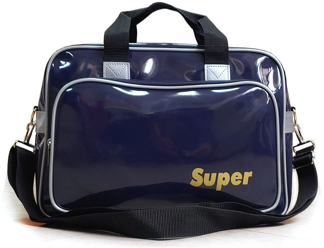 SUPER(EX-80) 슈퍼팩 에나멜스포츠숄더백 토트백 여행옷가방 트레이닝백 헬스 수영가방, Super-Navy, 1개