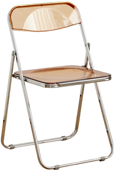 MANTU 다용도 실내외 겸용 접이식 의자, 1개, 클리어 브라운