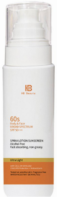 HB Beauty 60s 噴霧防曬定妝液 SPF 50+ 身體臉部專用, 120g, 1個