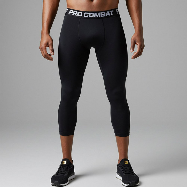 (공인기관 테스트완료) 엘마운틴 남자 스포츠 레깅스 7부 타이즈 컴프레션 언더레이어 하의
