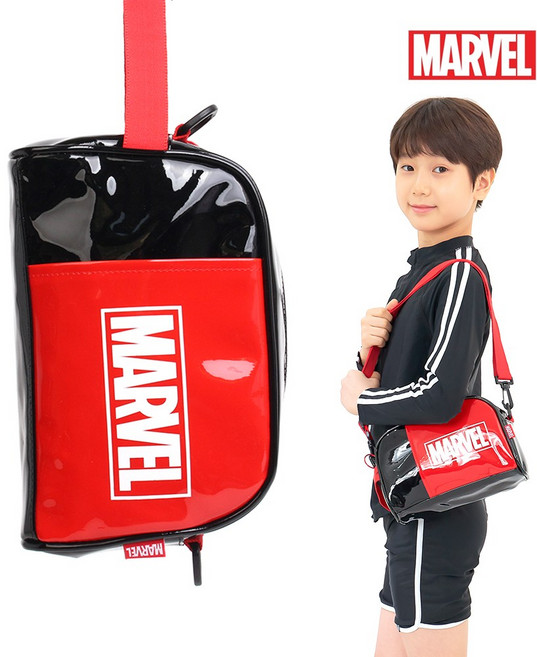 수영가방 마블 히어로 비치백 남아 사각파우치