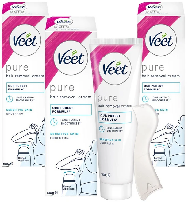 veet 퓨어 민감성 피부용 제모크림 겨드랑이용, 100g, 3개 - 쿠팡