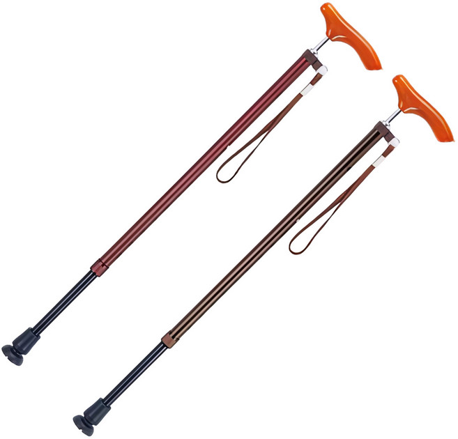 마키테크코리아 슬림넥 보급형 조절식 어르신 부모님 지팡이, 브라운, 1개