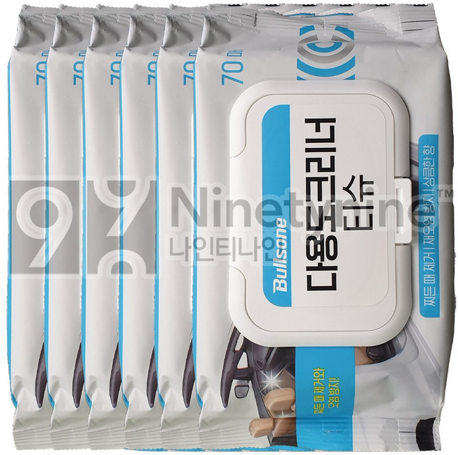 불스원 퍼스트클래스 다용도 크리너 티슈, 70개, 6개