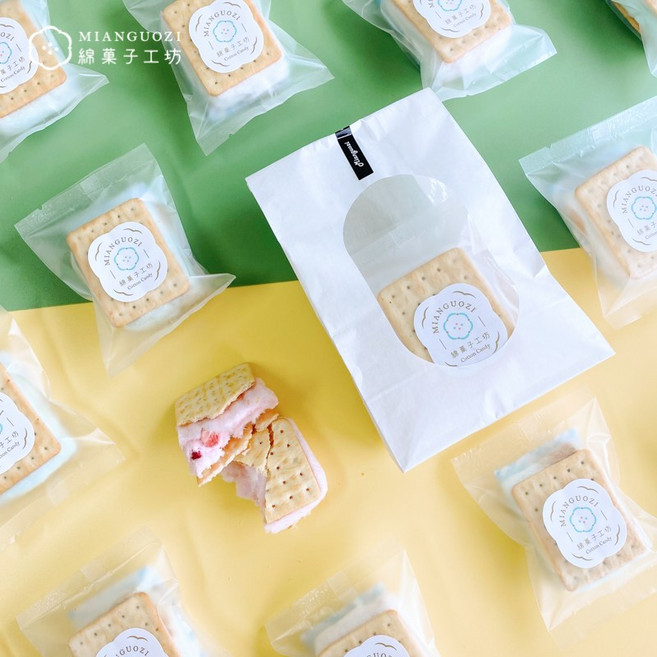 綿菓子工坊 棉花糖夾心餅乾 綜合口味 鬆軟香甜 獨立包裝方便分享 下午茶點心首選, 17g, 1套