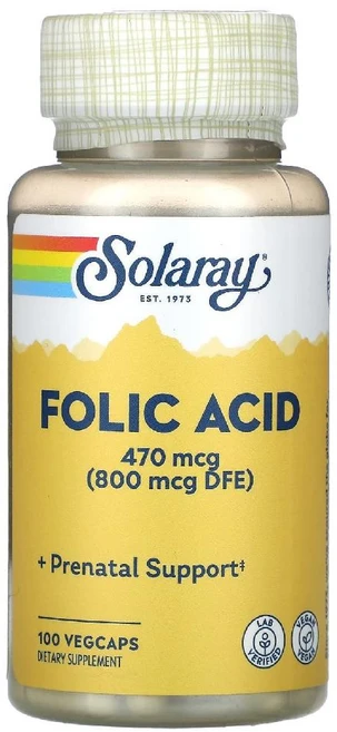 Solaray 엽산 470mcg 베지 캡슐 100정 Solaray (솔라레이), 1개 - 쿠팡