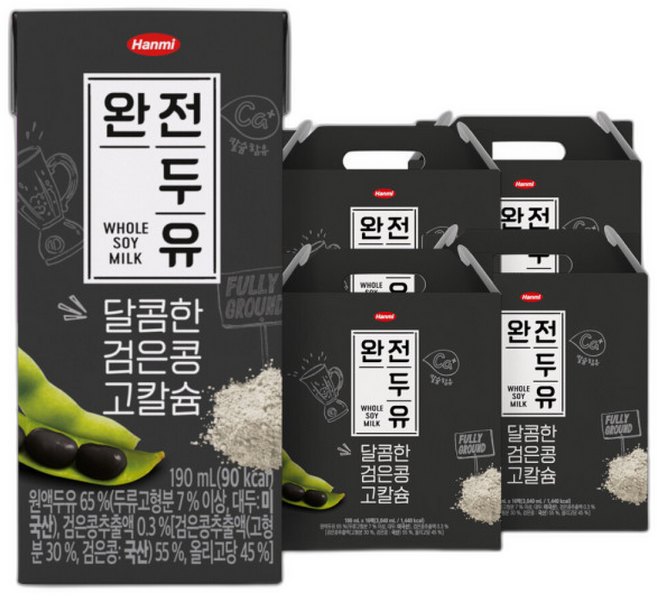 한미 완전두유 달콤한 검은콩 고칼슘, 190ml, 128개