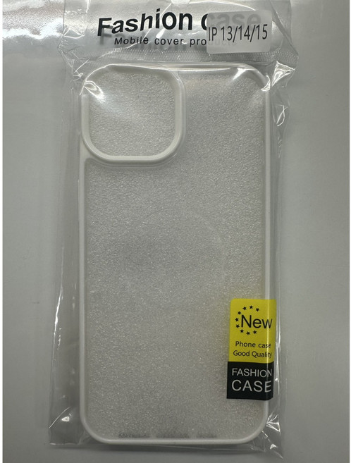 Fashion Case 手機殼, iPhone 13/14/15 透明 白框, 1個