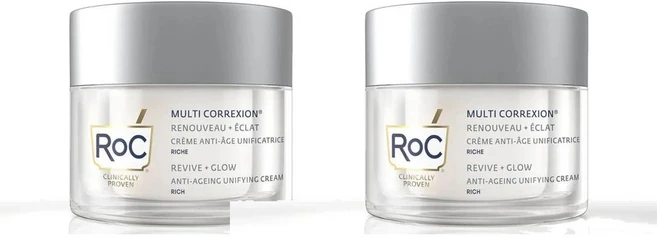 (영국직배) 록 멀티 코렉션 리바이브 앤 그로우 유니파잉 크림 리치 50ml 2개 RoC Multi Correxion Revive and Glow Anti-Ageing Unifyi - 쿠팡