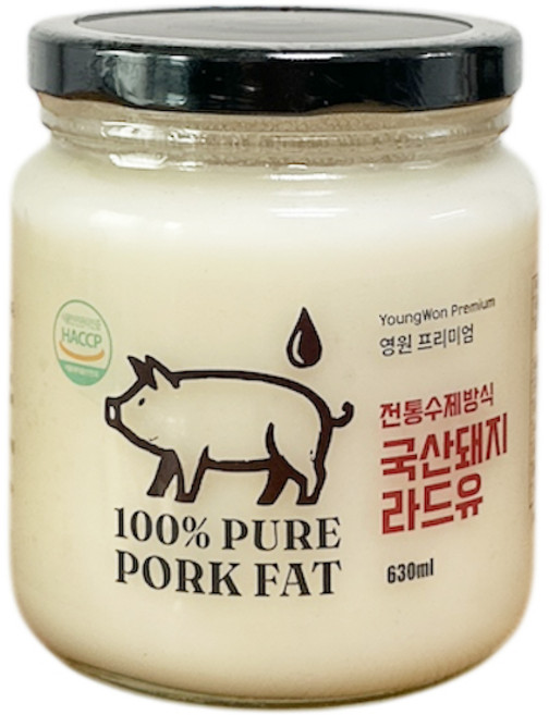 영원 프리미엄 100퍼센트 제주 흑돼지 라드유, 1개, 630ml
