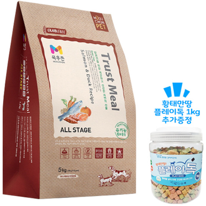 목우촌 트러스트밀 올스테이지 5kg 1개 + 황태만땅 플레이독 1kg 1개, 오리