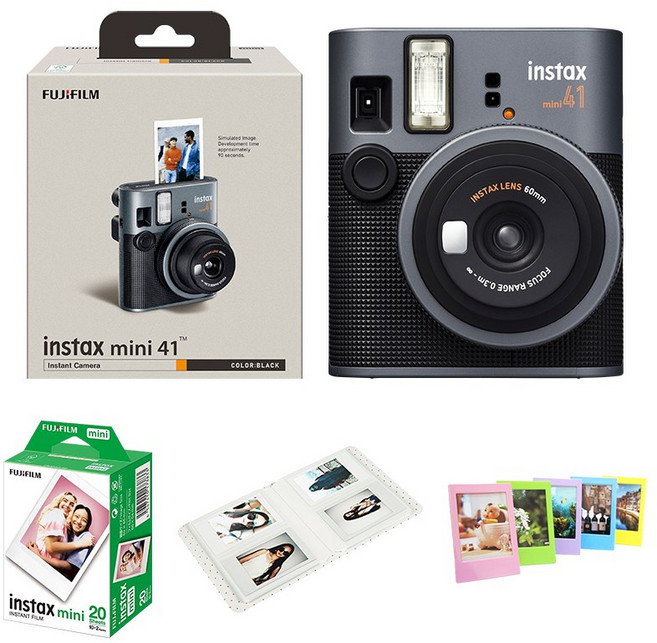 인스탁스 미니41 필름20장 패키지/즉석카메라, 1세트, 블랙