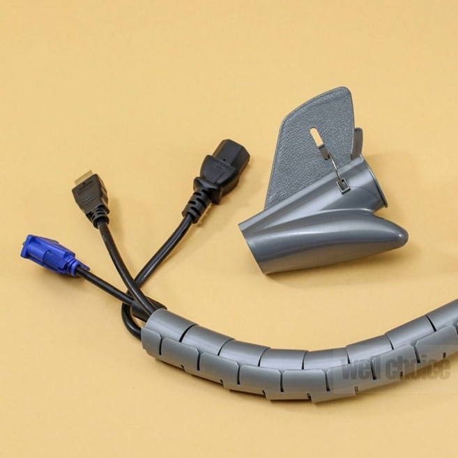 스네이크 전선 정리 커버 그레이 5m