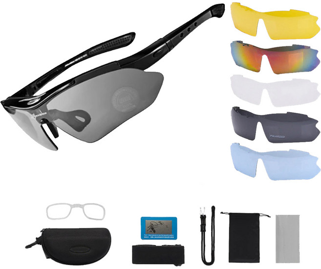 스포츠 고글 편광 선글라스 렌즈교체 도수클립, 펄블랙, 1개