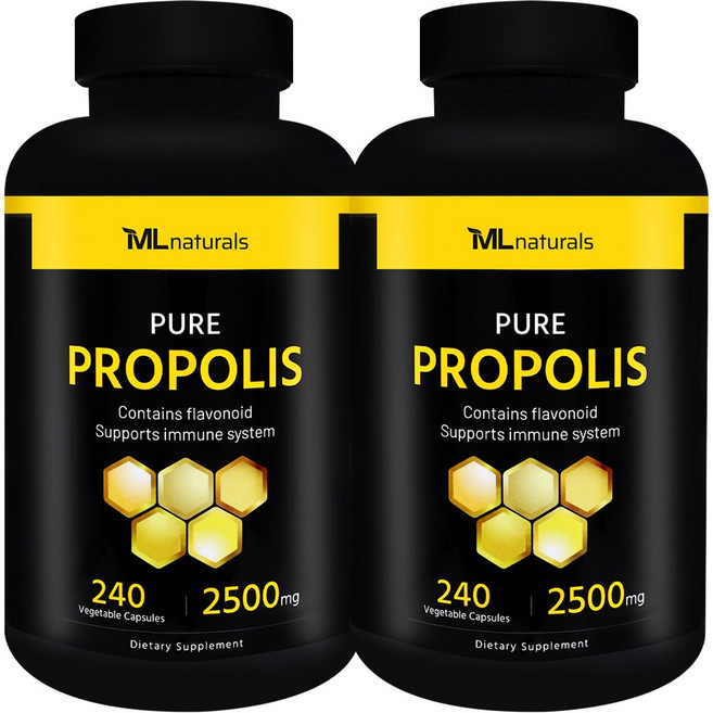 [미국빠른직구] 마이라이프 내추럴스 프로폴리스 2500mg 240정 2병, 2개