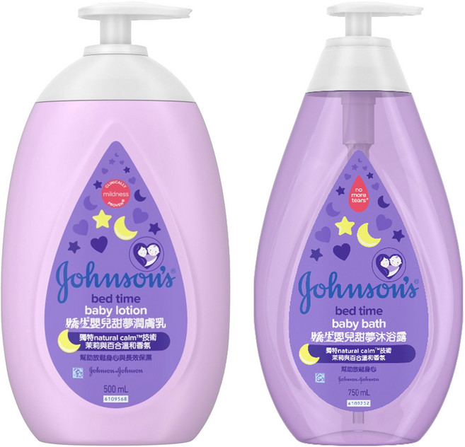 존슨즈베이비 키즈 베드 타임 바디 로션 500ml + 바스 바디 클렌저 750ml, 1세트
