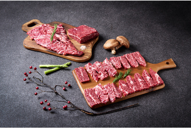 [봉화신덕산한우]봉화 한우 1등급 모듬 구이용 (냉장) 단품, 2개, 300g