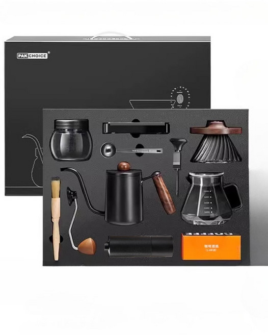 수동 핸드 드립 그라인더 커피 메이커 세트 휴대용 분쇄기 고급 선물용품, 1개, 클래식 4종 세트 필터 40장, 1000ml