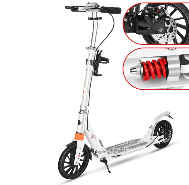 접이식 충격흡수 킥보드 디스크브레이크 킥보드 어린이 성인 공용킥보드, C 미끄럼방지휠 충격흡수 디스크브레이크, 1개