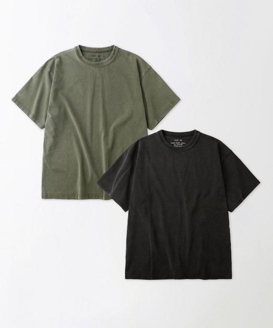 아웃스탠딩 OUTSTANDING 2PACK VINTAGE WASHING T-SHIRTS 반팔 티셔츠VINTAGE OLIVE/VINTAGE CHARCOAL 168672