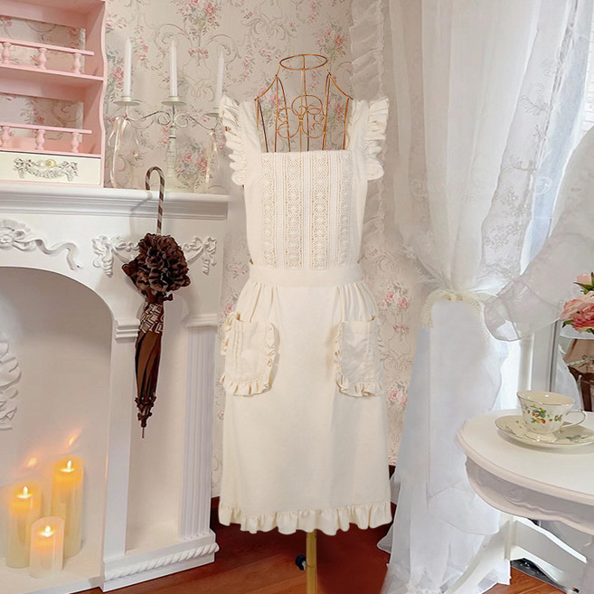 레이스앞치마, 1개, 베이지