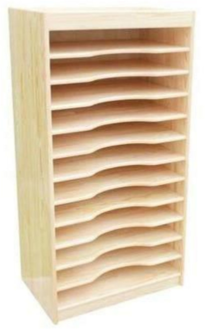 지류 보관함 4절지 8절지 미술학원 도화지 수납 심플한, 1단, 4K 우드 그레인 밀도판 40x60cm 6칸