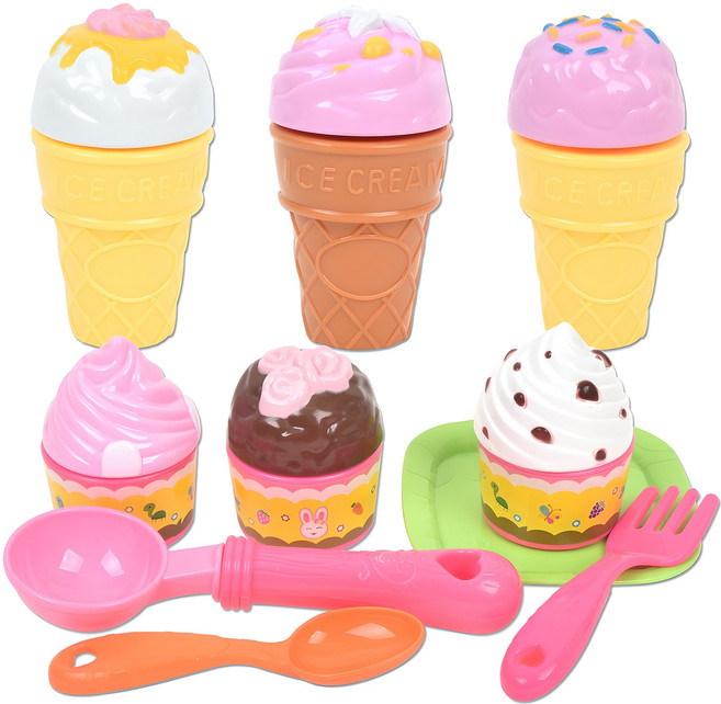 아이스크림 디저트 소꿉놀이 세트, 혼합색상, 1개