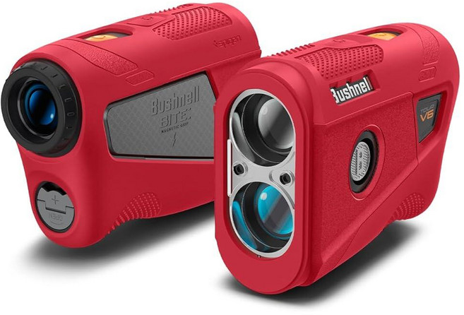 Spigen Bushnell 거리 측정기 투어 V6 보호 커버 휴대용 케이스 골프 거리 측정기 액세서리용 골프 실리콘 핏 거리 측정기 케이스 - 레드, Spigen Bushnell 거리 측정기 투어 V6 보