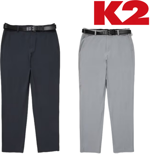 [백화점발송] K2 남성 바지 봄 여름 벨트포함 고급 나일론 레이온 스판 소재 신축성 우수 편한 캐주얼 팬츠 일상 외출 출근 사무실 등산 캠핑 골프 여행 운동 아웃도어 하의